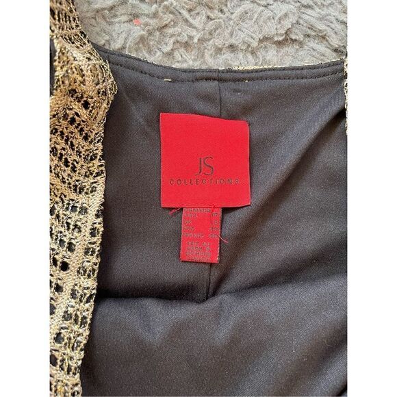 JS collections gold metallic‎ threaded blouse size 10 - Picture 5 of 5